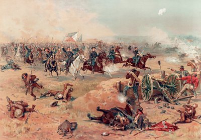 Sheridanin viimeinen maksu Winchesterissä, pubissa. 1886. tekijältä Thure de Thulstrup
