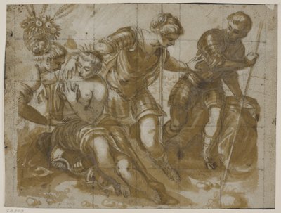 Minerva, Mars ja Venus Jacopo Tintoretton maalauksen jälkeen Sala dell’Anticollegiossa, Dogen palatsissa, Venetsiassa tekijältä Tiberto Tinelli