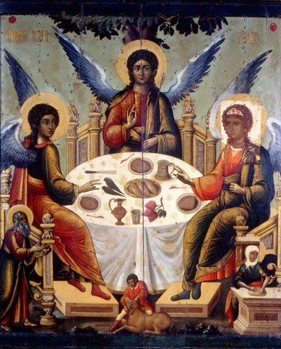 "Aabrahamin vieraanvaraisuus", Vanhan testamentin kolminaisuus, 1700. tekijältä Tichon Filatyev