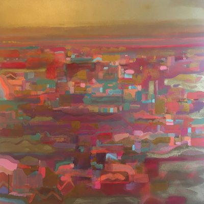 Kulta taivas oranssi raita Horizon tekijältä Tiffany Lynch