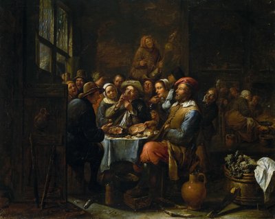 Tavernan sisustus, n. 1650-1660. tekijältä Tilborgh