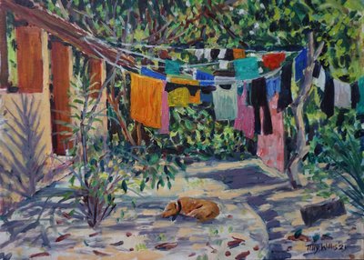 Laundry Shadows 2021 (öljy) tekijältä Tilly Willis