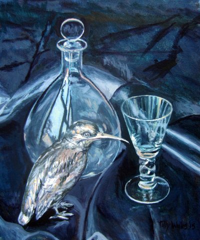 Still Life with Silver Kingfisher 2018 (öljy kankaalle) tekijältä Tilly Willis