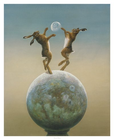 Devon Moon. ( Akvarelli ja guassi paperille ) tekijältä Tim Hayward