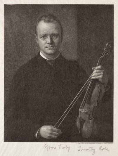 Vanhat italialaiset mestarit: Muotokuva Timothy Cole Miehestä viululla, 1892. tekijältä Timothy Cole