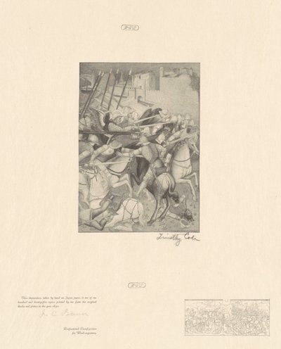 Pyhän Efesioksen taistelu tekijältä Timothy Cole after Spinello Aretino