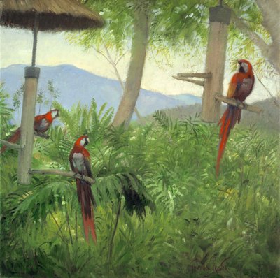 Vuoristolinnut, 2001 (öljy kankaalle) tekijältä Timothy Easton