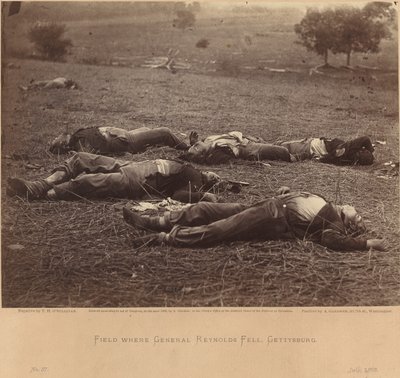 Kenttä, jossa kenraali Reynolds kaatui, Gettysburg, 5. heinäkuuta 1863 tekijältä Timothy H. O