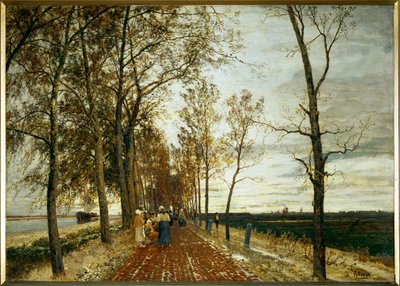 Allee bei Amsterdam - tie puineen lähellä Amsterdamia (öljy kankaalle) tekijältä Tina Blau