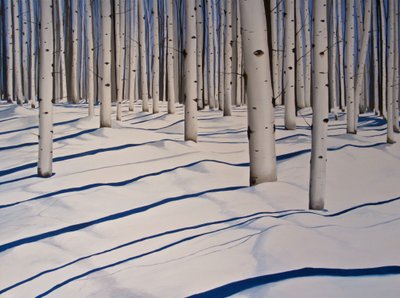 Lumipeitteinen metsä, 2017 (akryyli kankaalle) tekijältä Tina Palmer