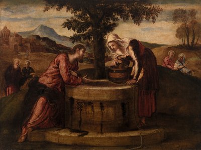 Kristus ja Samarian nainen tekijältä Tintoretto (Jacopo Robusti)