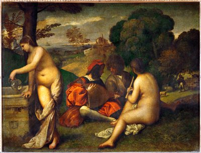 Le concert champetre - ulkoilmakonsertti ... tekijältä Titian (c.1488-1576)