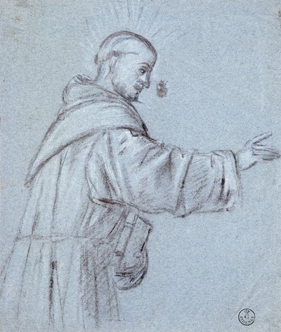 Tizianin munkki (noin 1490-1576), piirustus tekijältä Titian (c.1488 1576)