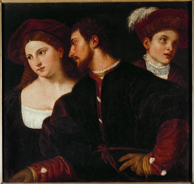 Selbstporträt mit Freunden von Titian (c.1488-1576)