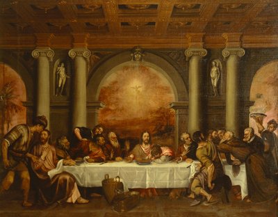 Luonnos viimeiselle ehtoolliselle, kirjoittanut Titian (noin 1490-1576) tekijältä Titian (c.1488 1576)