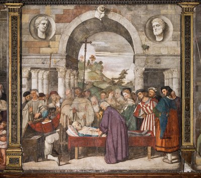 Kurin sydän arkussa, pohjoinen seinä, Pyhän koulu, Pyhän Antoniuksen basilika (Pyhän basilika), Padova, Italia tekijältä Titian (c.1488 1576)