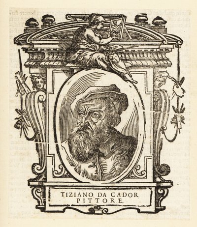 Muotokuva Titianista, italialainen taidemaalari renessanssin aikana, syntynyt Pieve di Cadoressa, noin 1488-1576 tekijältä Titian (c.1488 1576) (after)