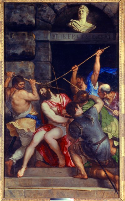 Kristus-seppele orjantappuraista Tiziano Vecellion maalaus nimeltä Titian (1485-1576) 1500-luvun aurinko. 3,03x1,8 m tekijältä Tiziano Vecelli