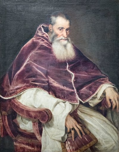 Paavi Paavali III:n muotokuva tekijältä Titian (c.1488-1576)