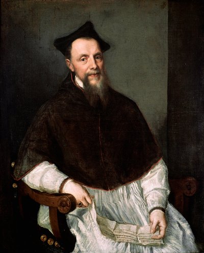 Prelaatti Ludovico Beccadellin muotokuva (hän osallistui Trenton kirkolliskokoukseen) Tiziano Vecellion maalaus nimeltä Tizian (n. 1490-1576) tekijältä Titian (c.1488 1576)