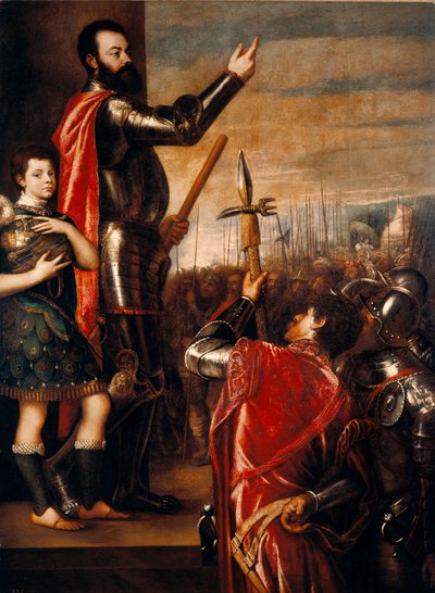 Alfonso de Avalosin (1502-1546), condottiero (condottiere) puhe Tiziano Vecellion italialainen maalaus sanoi Tizianin (n.1490 -1576) 1540-1541 Mitat 223x165 cm Madrid, Prado-museo tekijältä Tiziano Vecelli