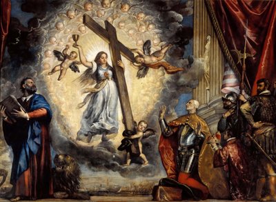 Doge Antonio Grimani polvistui uskon edessä, vuosina 1555-1576. tekijältä Titian