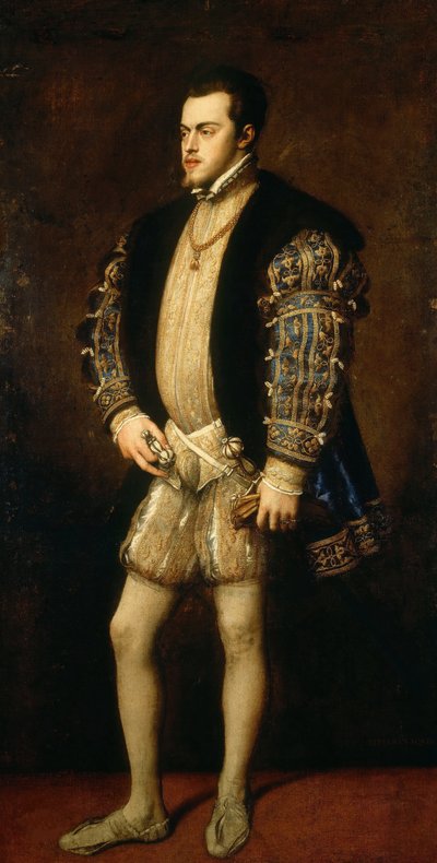 Muotokuva Philip II:sta 1527-1598, Espanjan ja Portugalin kuningas. tekijältä Titian