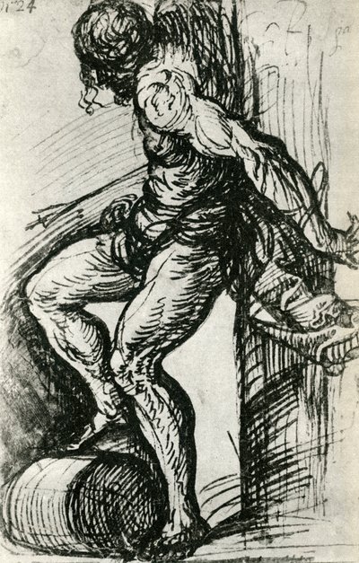 Luonnos Pyhälle Sebastianille, c1518, 1937 tekijältä Tiziano Vecelli