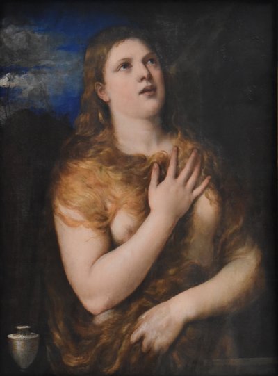 Ranska: Madeleine pénitente Katuva Magdaleena tekijältä Titian and Workshop