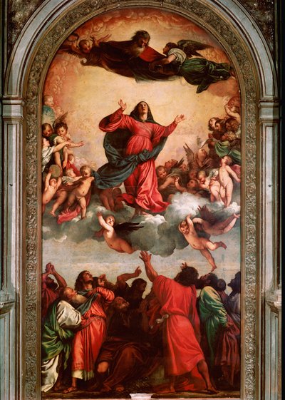 Tiziano Vecellion taivaaseenottomaalaus nimeltä Tizian (1485-1576) tekijältä Tiziano Vecelli