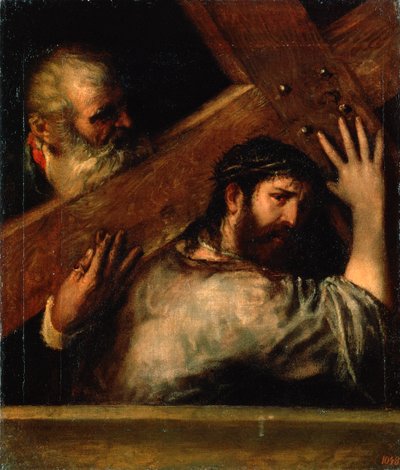 Kristus kantaa ristiä, 1560-luku. tekijältä Tiziano Vecelli