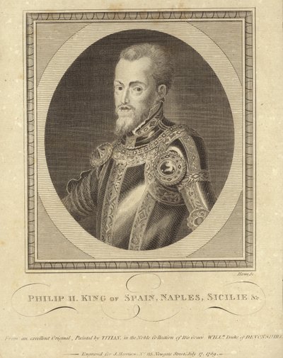 Espanjan kuningas Philip II tekijältä Tiziano Vecelli