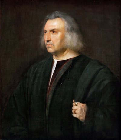 Muotokuva lääkäri Gian Giacomo Bartolotti da Parmasta - Titian (1488-1576). Öljy kankaalle, n. 1515. Mitat : 88x75 cm. Taidehistoriallinen museo, Vienne tekijältä Tiziano Vecelli