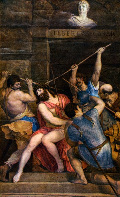 The Crowning with Thorns, c1542, 1937 tekijältä Tiziano Vecelli