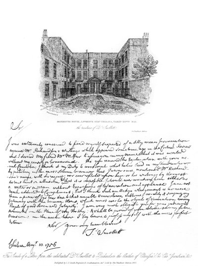 Tohtori Smollettin kirje Samuel Richardsonille, 1756, 1840. tekijältä Tobias George Smollett