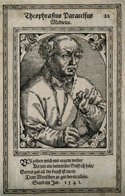 Philippus Theophrastus Aureolus Bombastus von Hohenheim Paracelsus, 1587. tekijältä Tobias Stimmer