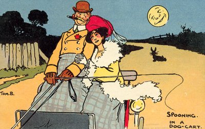 Lusikkailu koirakärryssä (chromolitho) tekijältä Tom Browne