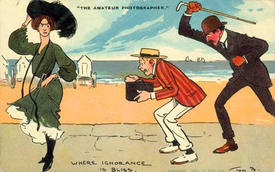 Harrastelijavalokuvaaja (värilitografia) tekijältä Tom Browne