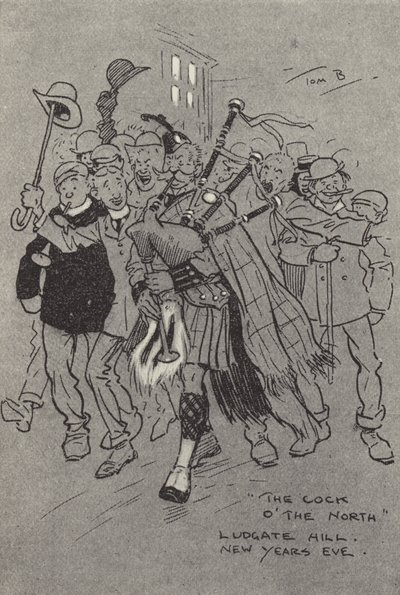 Pohjoisen kukko, Ludgate Hill, uudenvuodenaatto tekijältä Tom Browne