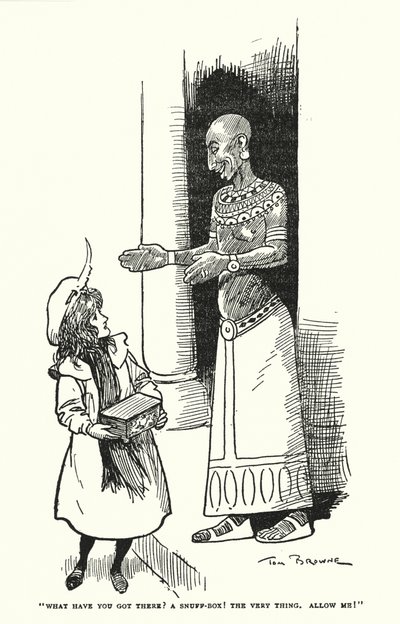 "Mitä sinulla on siellä? Nuuskalaatikko! Ihan asia, sallikaa minun!" (litografia) tekijältä Tom Browne