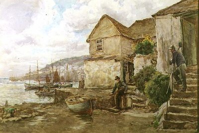At Newlyn (akvarelli) tekijältä Tom Clough