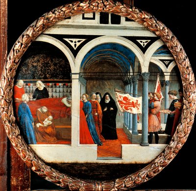 Tommaso Masaccio (1401-1428) syntymä, tempera kankaalle, halkaisija 56 cm tekijältä Tommaso Masaccio