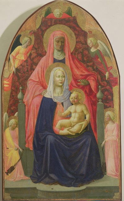 Neitsyt ja lapsi Pyhän Annan kanssa, 1424 (tempera paneelille) tekijältä Tommaso Masaccio
