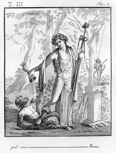 Bacchus Thyrsuksen kanssa, 1804 tekijältä Tommaso Piroli