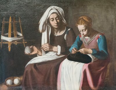 Madonna ja Pyhä Anna, roomalainen koulu, Tommaso Salinin ansiota tekijältä Tommaso Salini