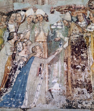 Pyhän Ursulan saapuminen Roomaan, yksityiskohta jaksosta Stories of St Ursula tekijältä Tommaso da Modena