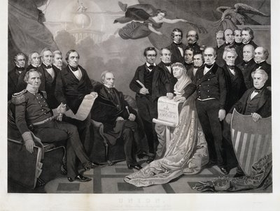Unioni, c. 1861 (kaiverrus kudospaperille) tekijältä Tompkins Harrison (after) Matteson