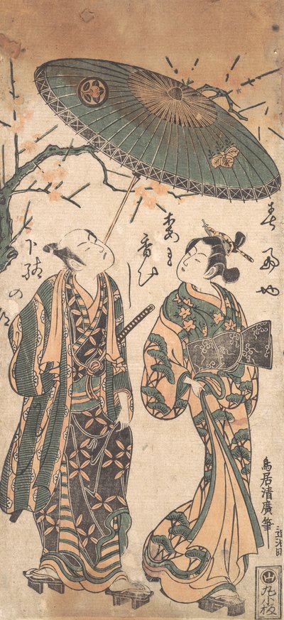 Näyttelijä Nakamura Kumetaro I Oiranina, n. 1756. tekijältä Torii Kiyohiro