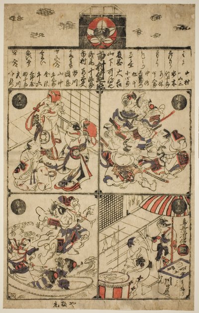 Ichimura kädet (Ichimura-za Tsuji ranking) tekijältä Torii Kiyomasu II