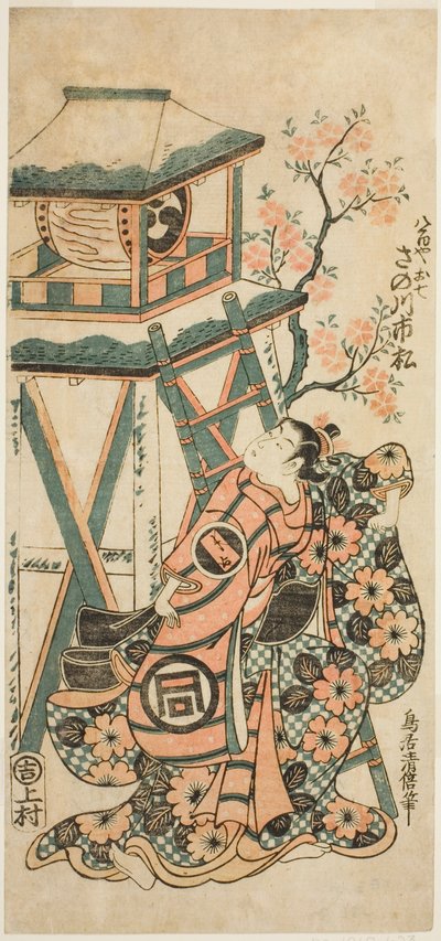 Tea Ac ja r Dr. Ichimatsu Sanogawa ja vanhempi Oshichi tekijältä Torii Kiyomasu II